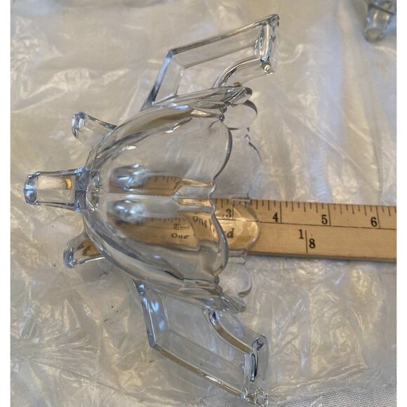 Indiana Glass Sugar Bowl and Creamer Pitcher Set Colonial Notched Clear 4 Footed - Picture 9 of 11